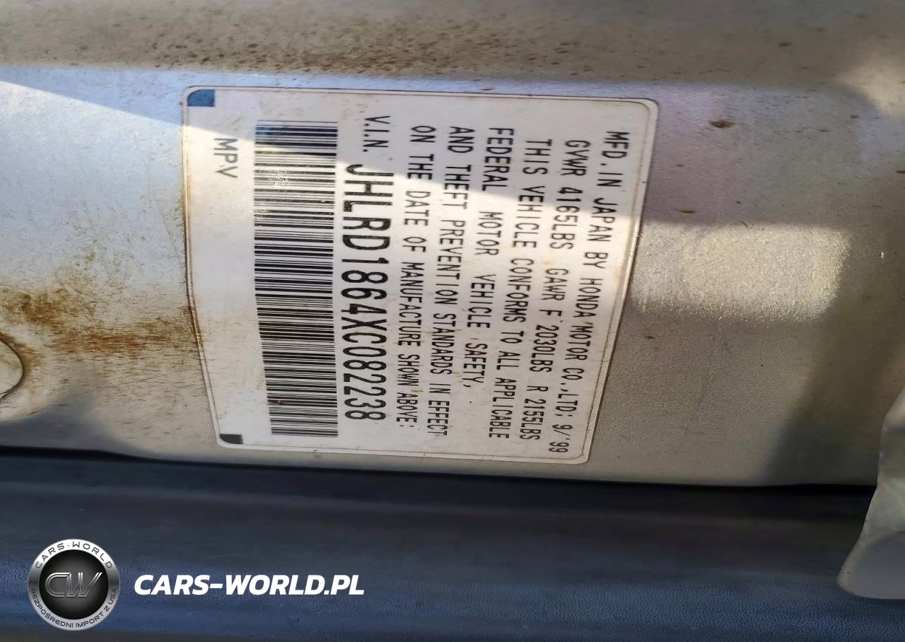 1999 Honda Cr-V Ex VIN:JHLRD1864XC082238 - 12