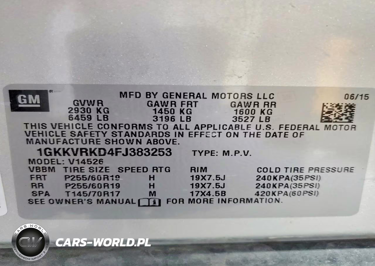 2015 GMC Acadia Slt-1 VIN:1GKKVRKD4FJ383253 - 13
