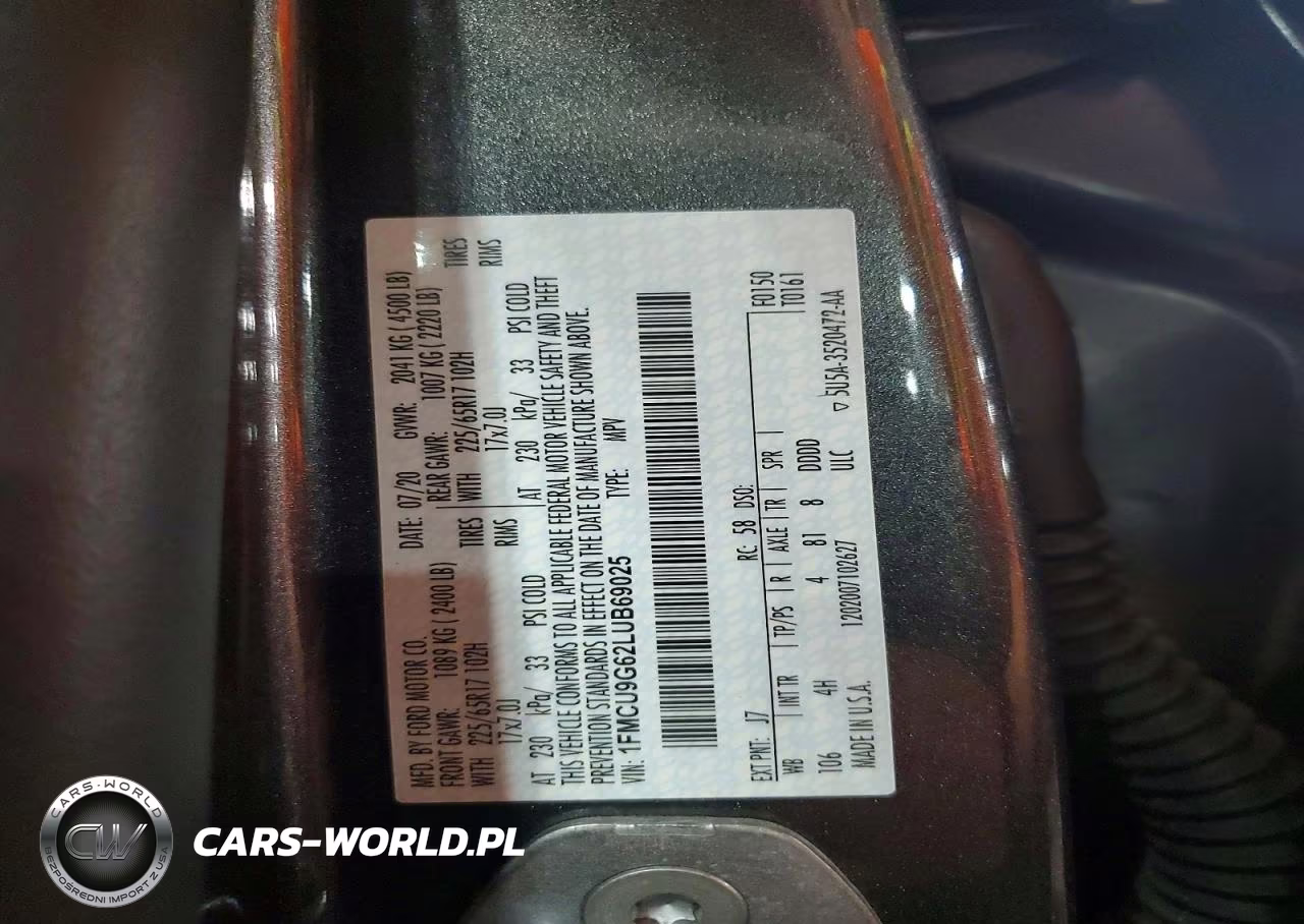 2020 Ford Escape Se VIN:1FMCU9G62LUB69025 - 13