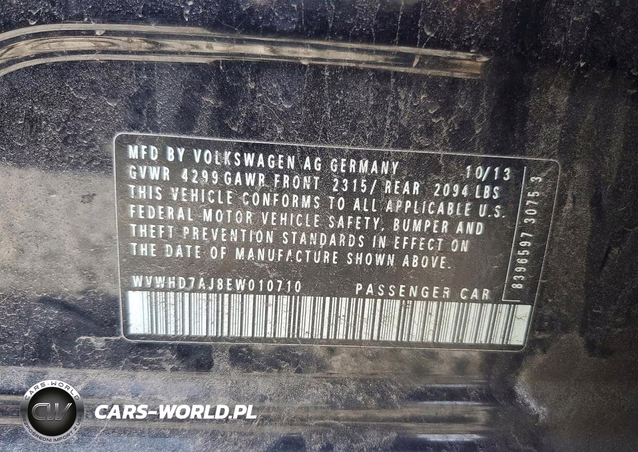 2014 Volkswagen Gti VIN:WVWHD7AJ8EW010710 - 12