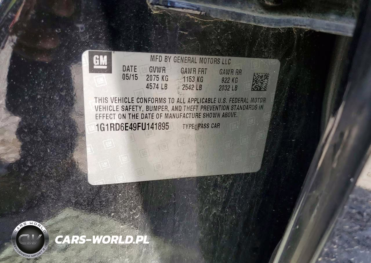 2015 Chevrolet Volt VIN:1G1RD6E49FU141895 - 12