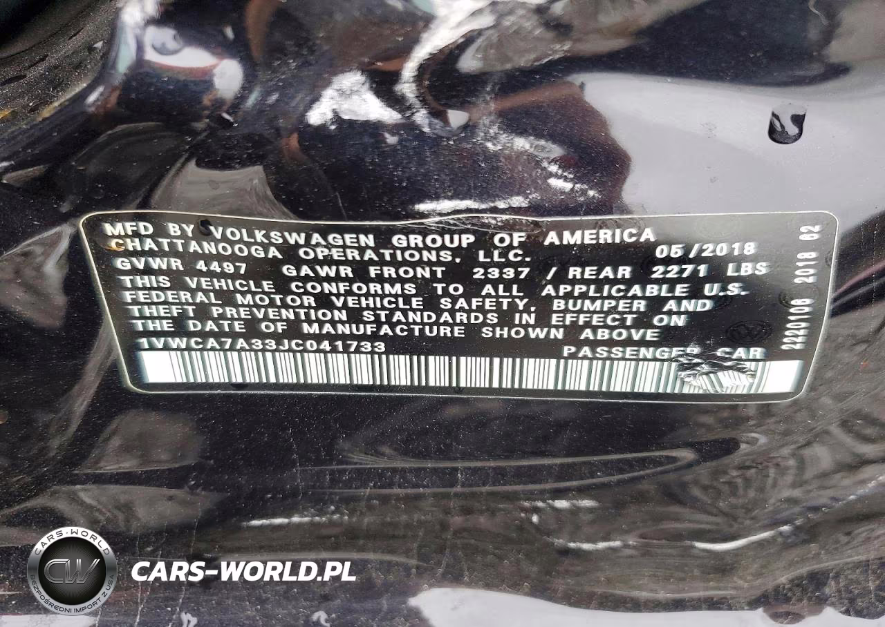 2018 Volkswagen Passat Sel Premium VIN:1VWCA7A33JC041733 - 12