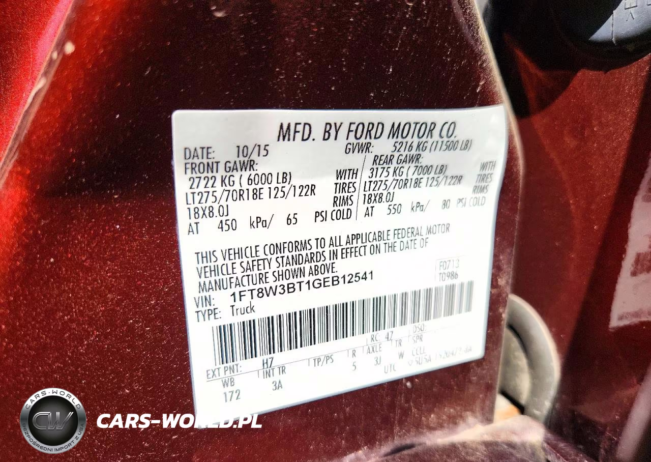 2016 Ford F350 Super Duty VIN:1FT8W3BT1GEB12541 - 12