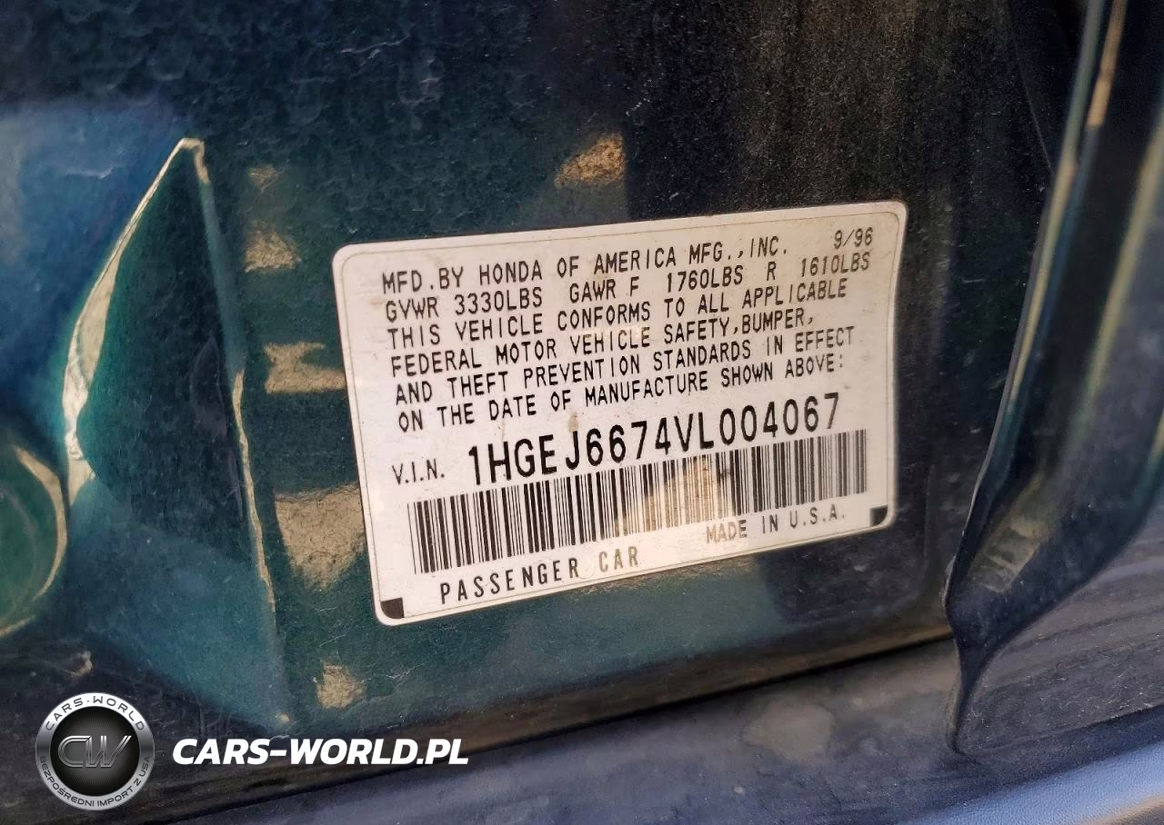 1997 Honda Civic Lx VIN:1HGEJ6674VL004067 - 12
