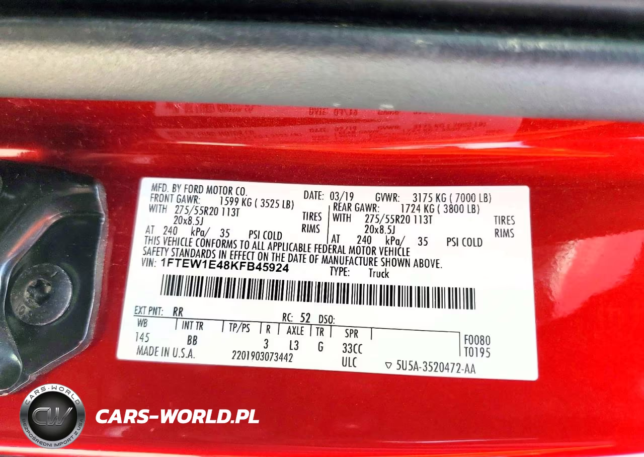 2019 Ford F150 Supercrew VIN:1FTEW1E48KFB45924 - 13