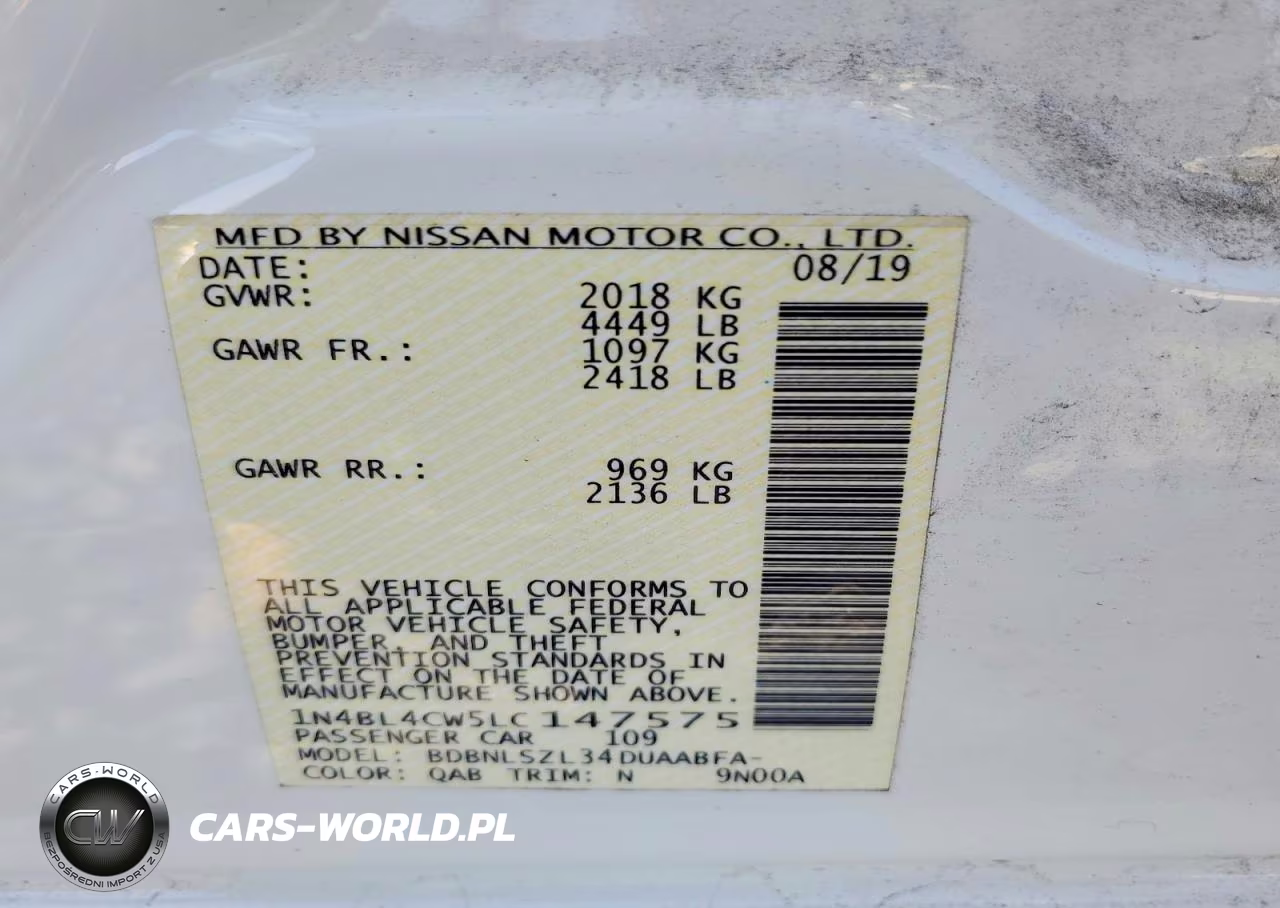2020 Nissan Altima Sr VIN:1N4BL4CW5LC147575 - 13