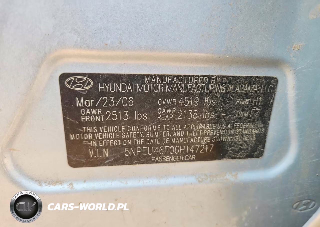 2006 Hyundai Sonata Gls-Lx VIN:5NPEU46F06H147217 - 12
