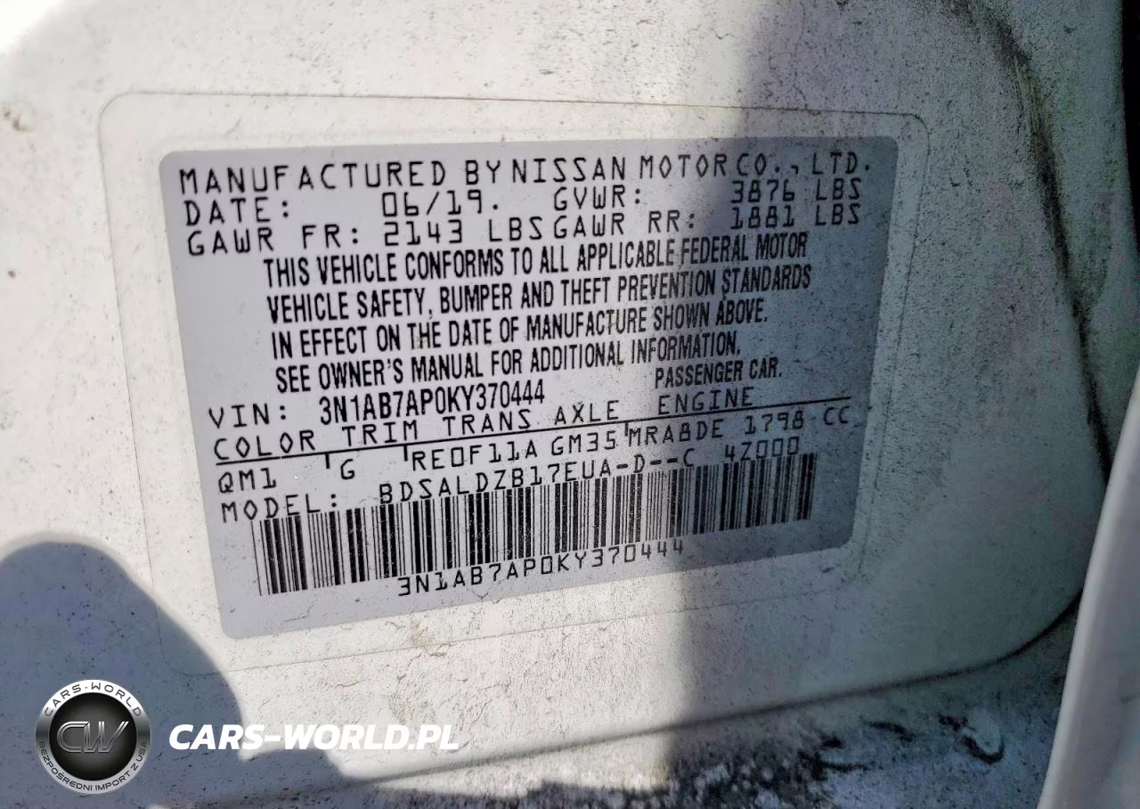 2019 Nissan Sentra Sv VIN:3N1AB7AP0KY370444 - 12