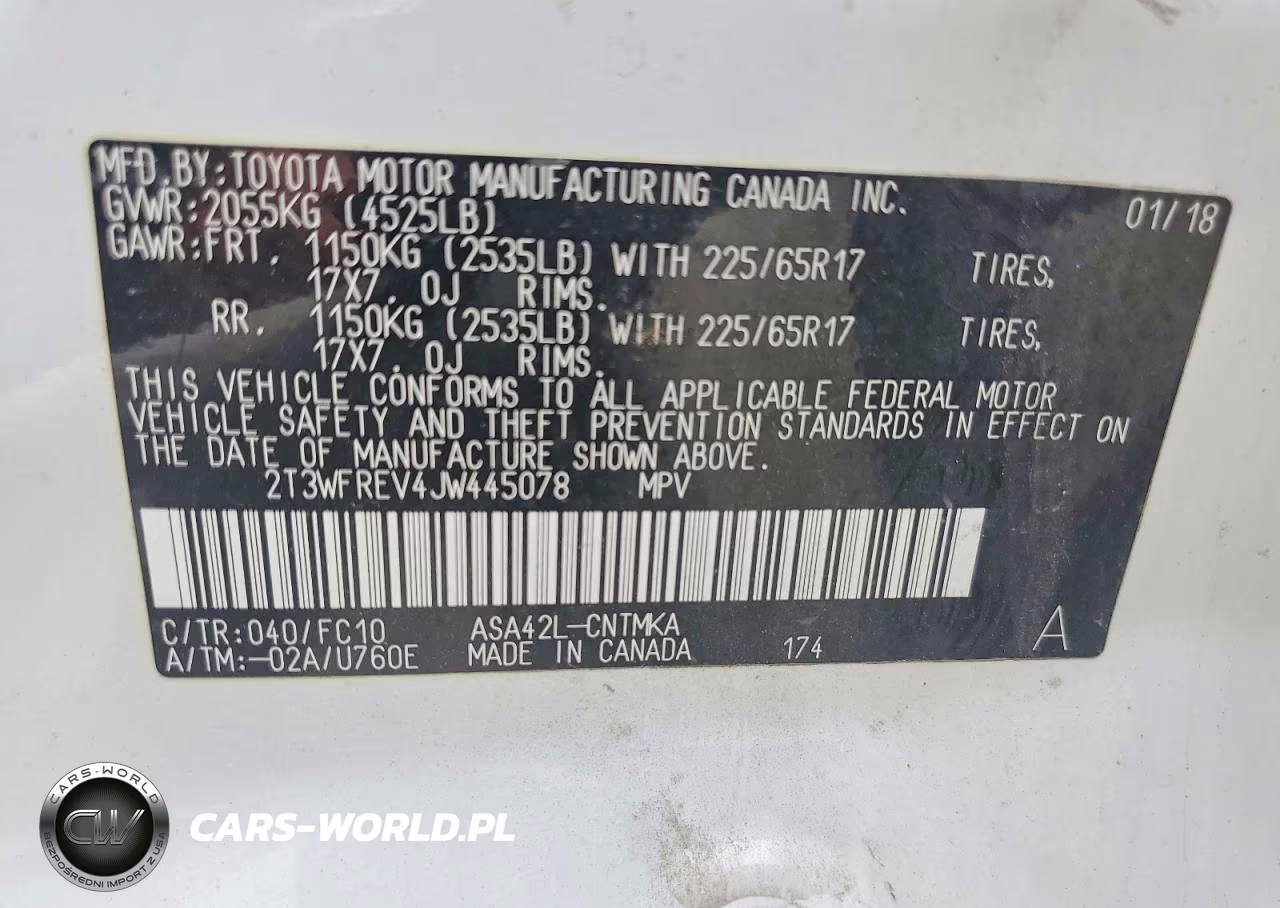 2018 Toyota Rav4 Xle VIN:2T3WFREV4JW445078 - 13