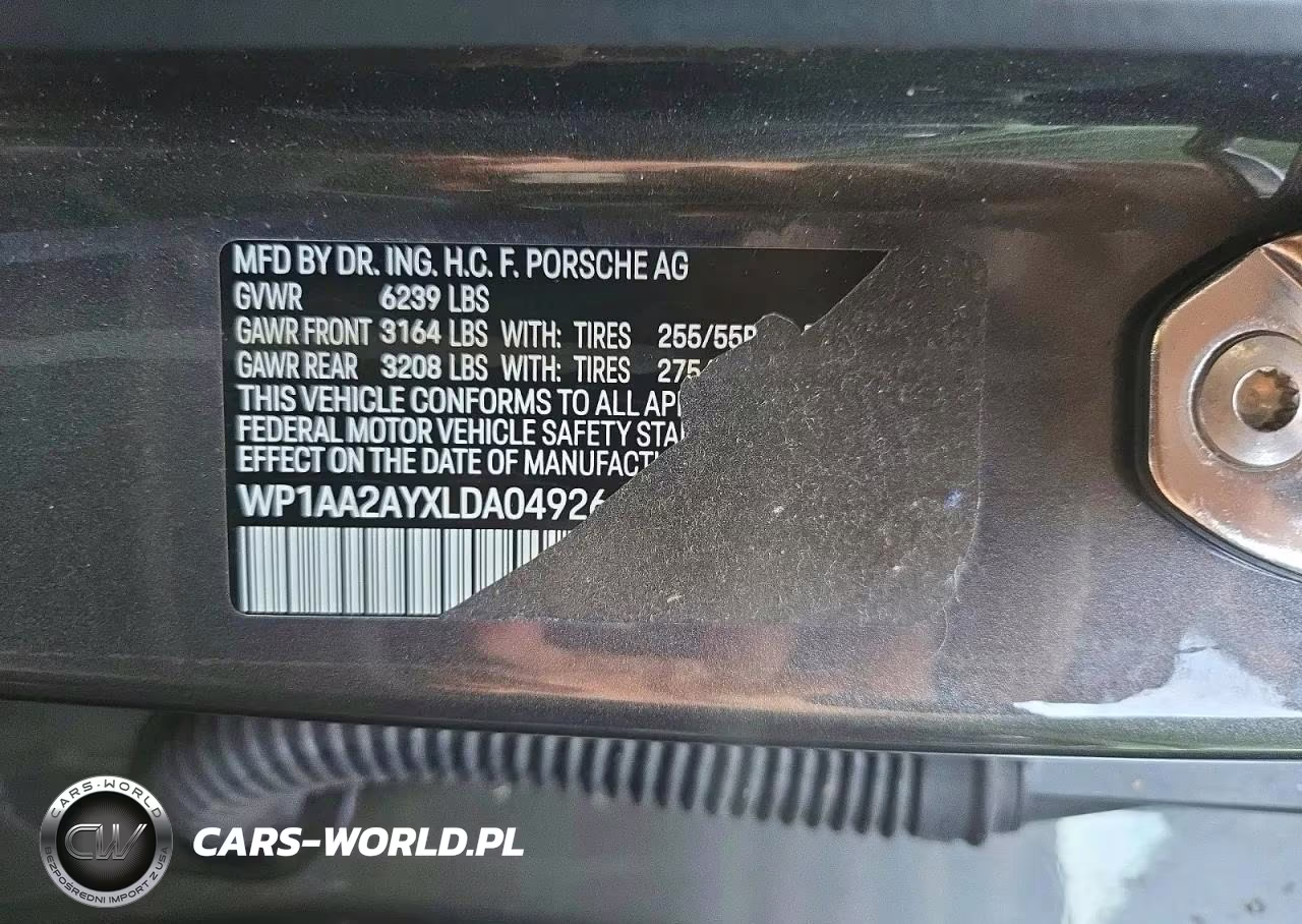 2020 Porsche Cayenne VIN:WP1AA2AYXLDA04926 - 10