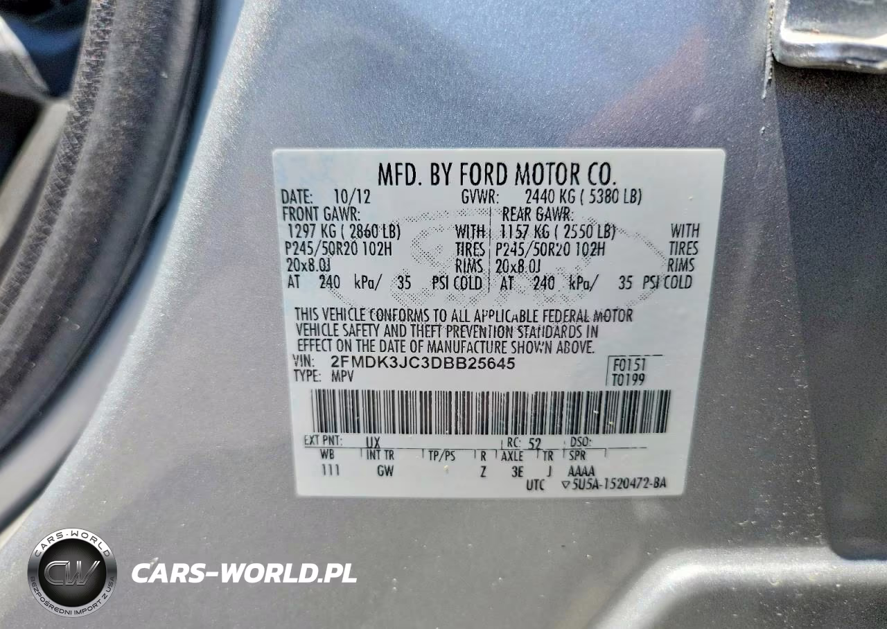 2013 Ford Edge Sel VIN:2FMDK3JC3DBB25645 - 13