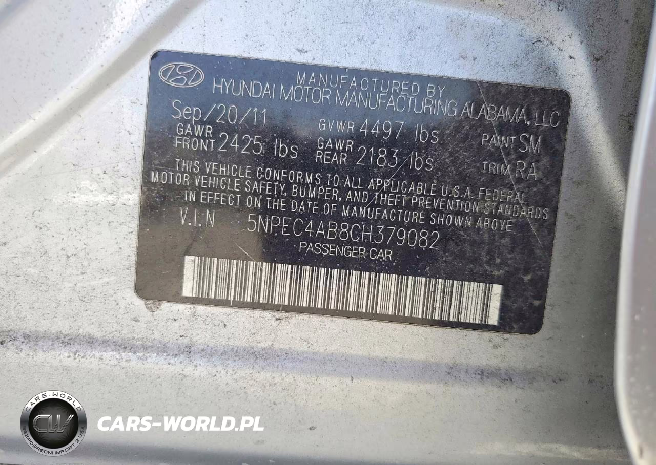 2012 Hyundai Sonata Limited 2.0T VIN:5NPEC4AB8CH379082 - 12