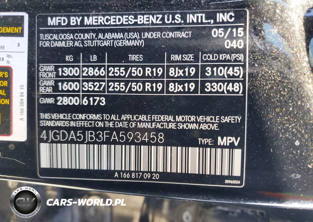 2015 Mercedes-Benz Ml 350 VIN:4JGDA5JB3FA593458 - 13
