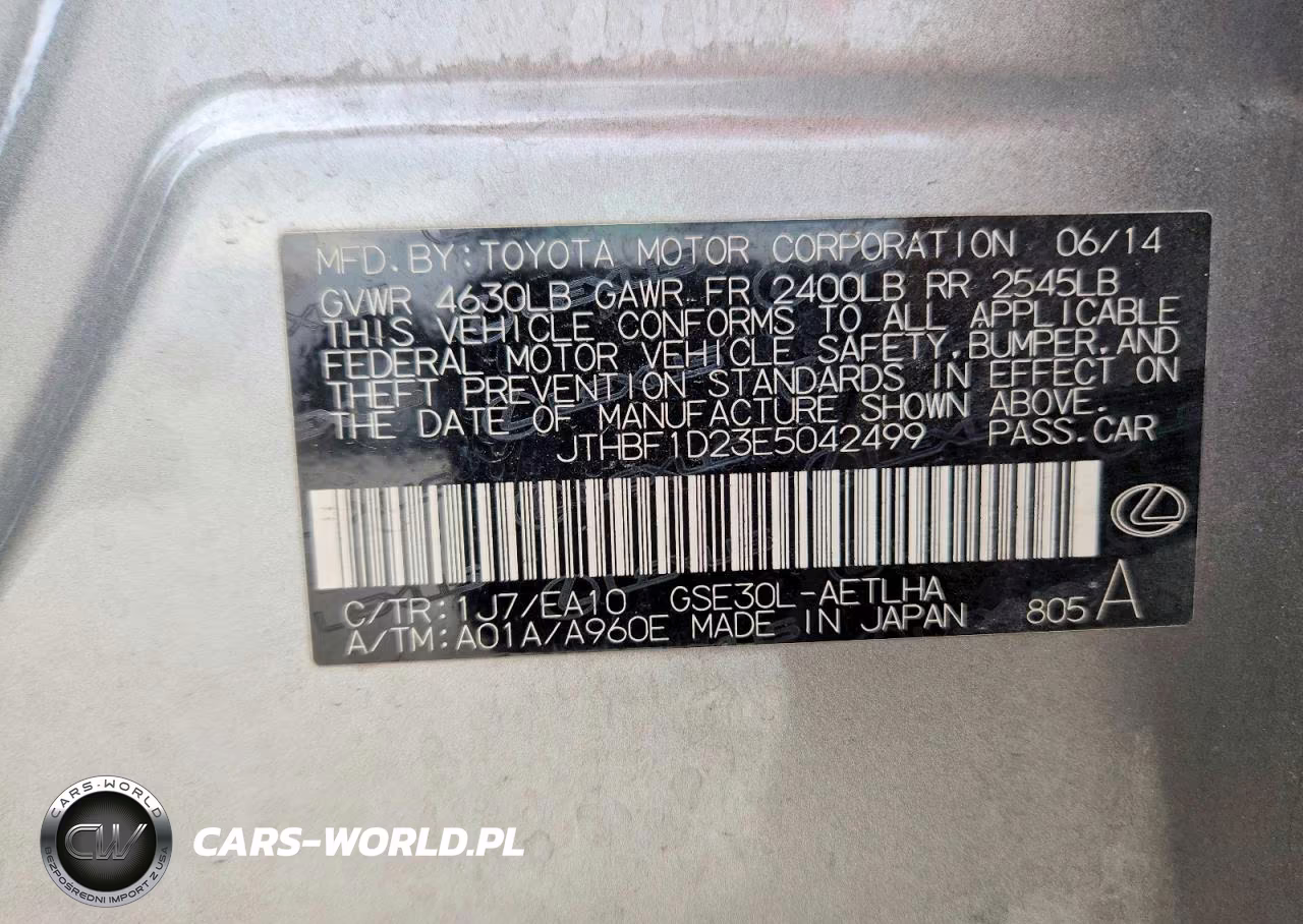 2014 Lexus Is 250 VIN:JTHBF1D23E5042499 - 13