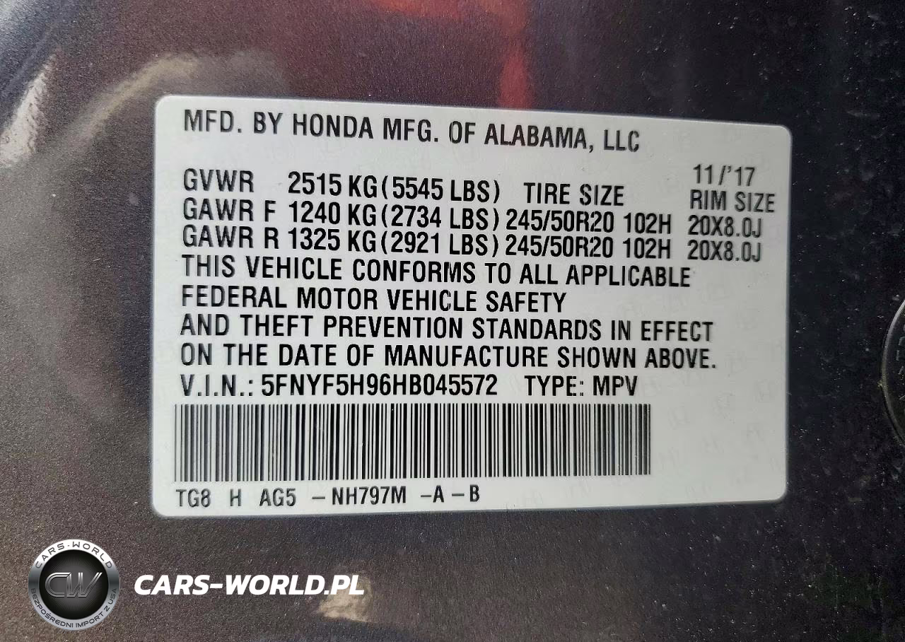 2017 Honda Pilot Touring VIN:5FNYF5H96HB045572 - 13