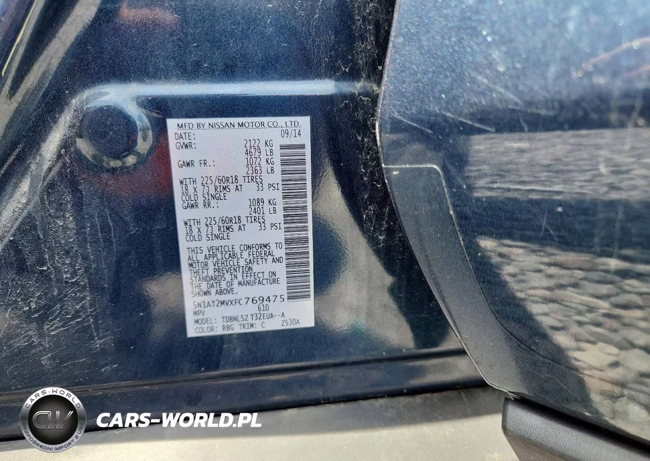 2015 Nissan Rogue Sl VIN:5N1AT2MVXFC769475 - 12