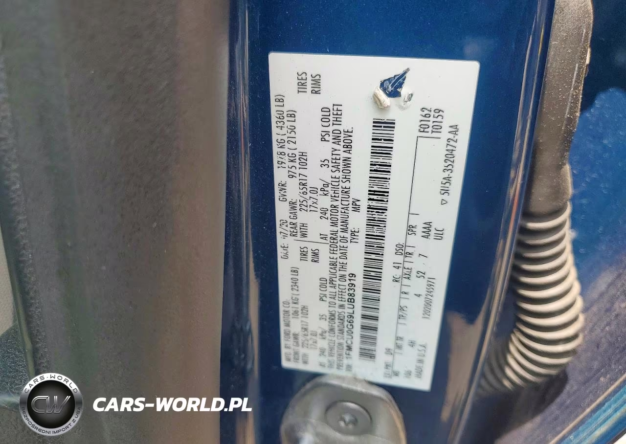 2020 Ford Escape Se VIN:1FMCU0G69LUB83919 - 13