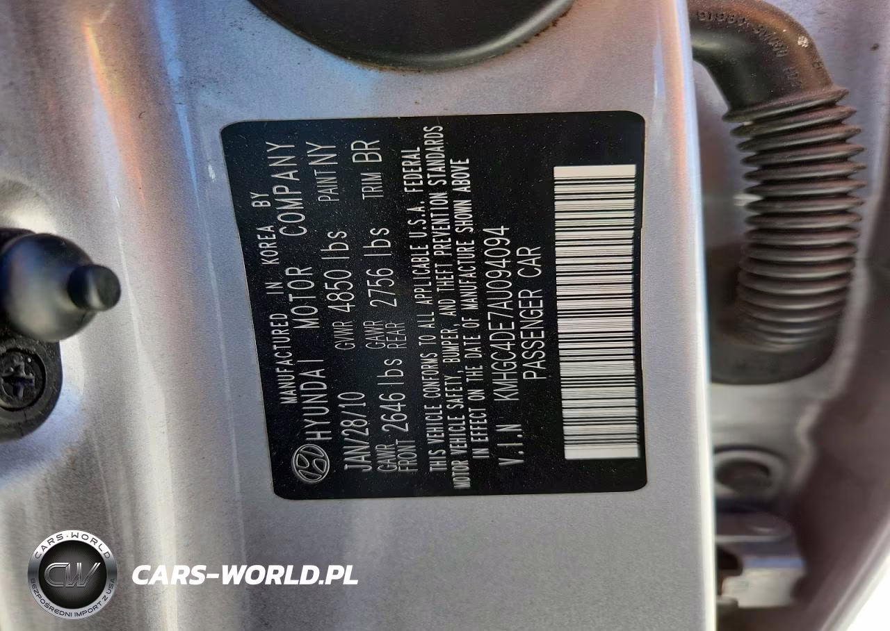 2010 Hyundai Genesis 3.8L VIN:KMHGC4DE7AU094094 - 13