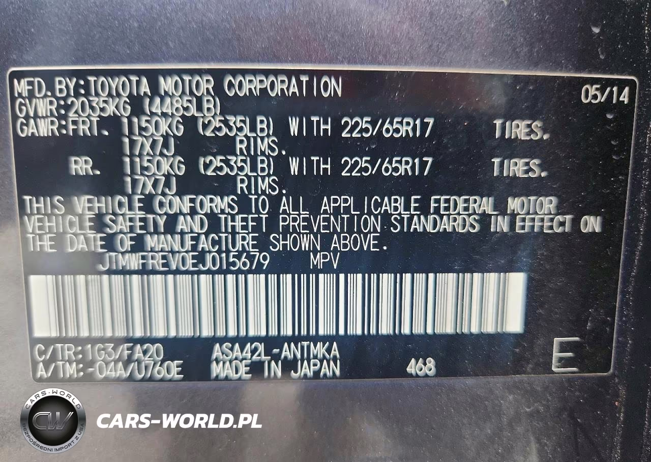2014 Toyota Rav4 Xle VIN:JTMWFREV0EJ015679 - 13
