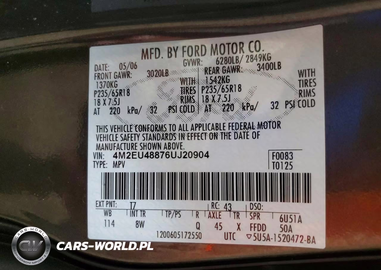2006 Mercury Mountaineer Premier VIN:4M2EU48876UJ20904 - 14