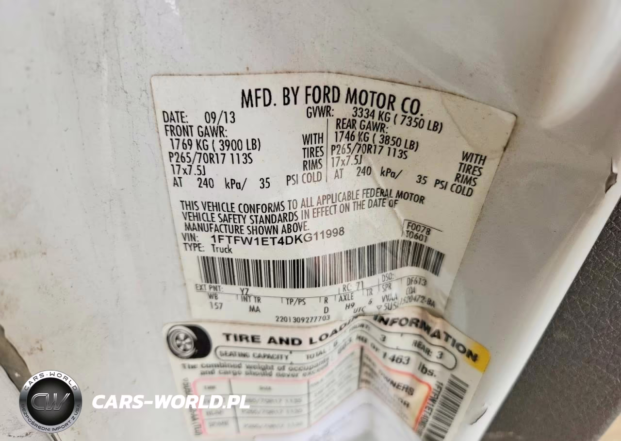 2013 Ford F150 Supercrew VIN:1FTFW1ET4DKG11998 - 12