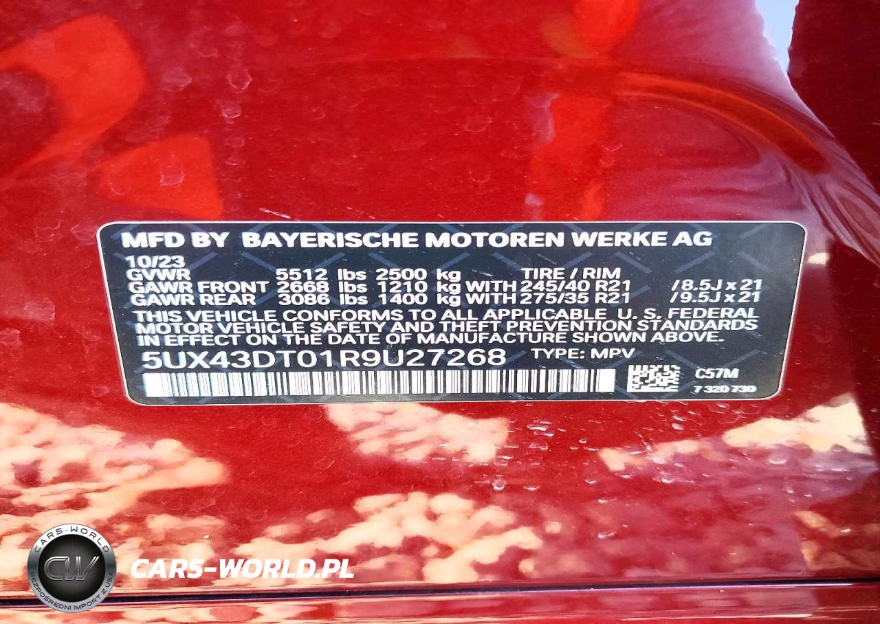 2024 BMW X4 M40I VIN:5UX43DT01R9U27268 - 13