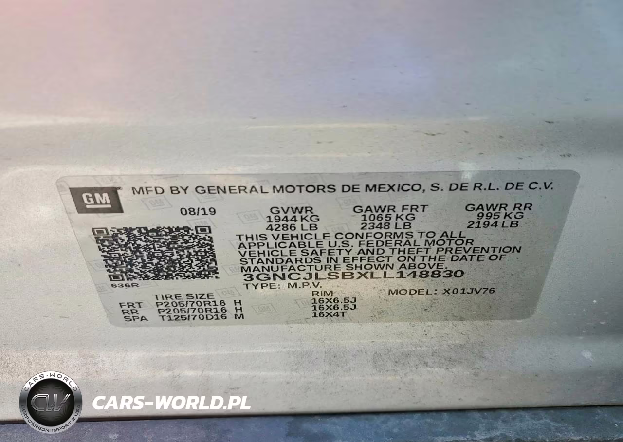 2020 Chevrolet Trax 1Lt VIN:3GNCJLSBXLL148830 - 12