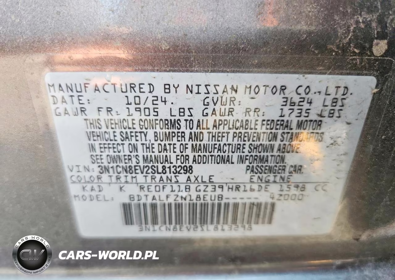 2025 Nissan Versa Sv VIN:3N1CN8EV2SL813298 - 12