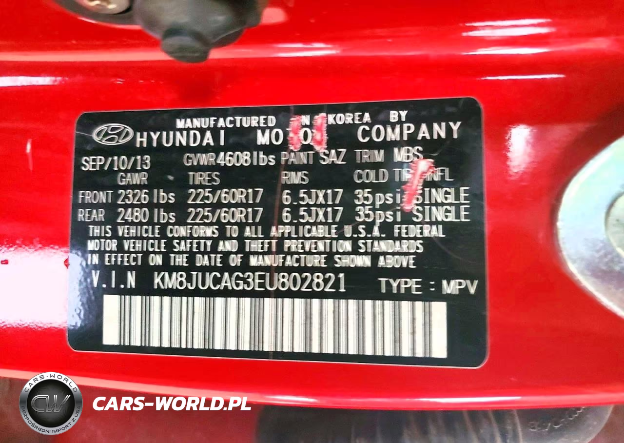 2014 Hyundai Tucson Se VIN:KM8JUCAG3EU802821 - 13