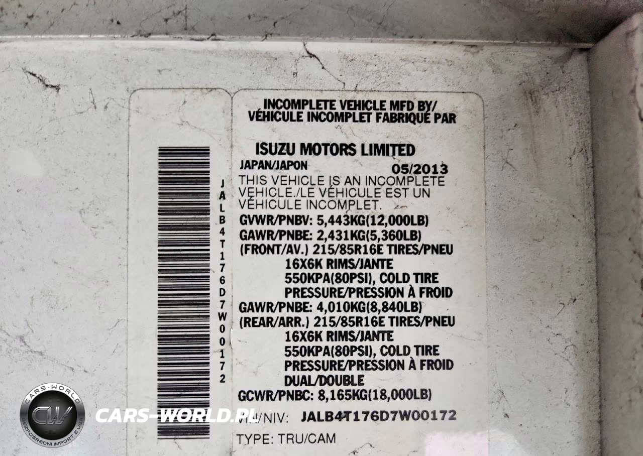 2013 Isuzu Npr Delivery Van VIN:JALB4T176D7W00172 - 13