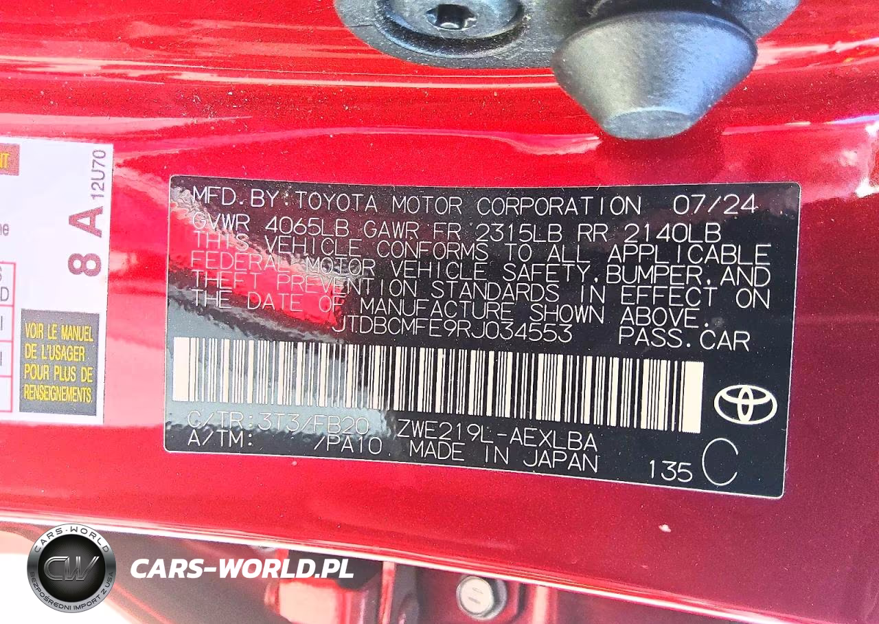 2024 Toyota Corolla Hybrid Le VIN:JTDBCMFE9RJ034553 - 12