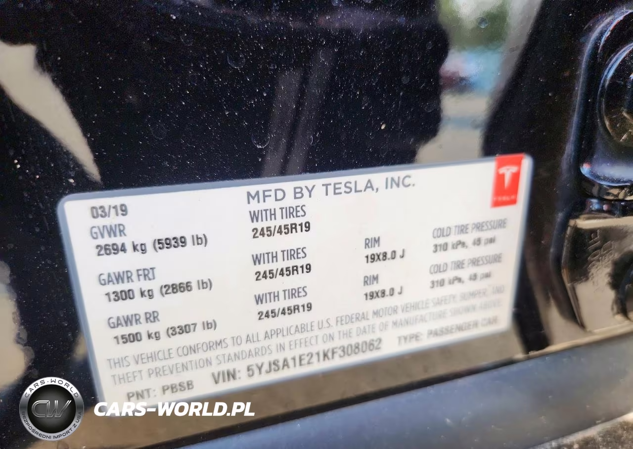 2019 Tesla Model S VIN:5YJSA1E21KF308062 - 13