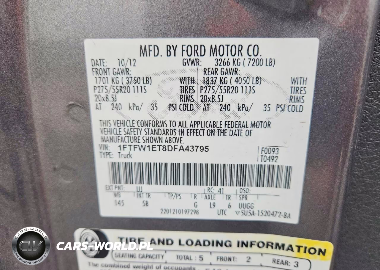 2013 Ford F150 Supercrew VIN:1FTFW1ET8DFA43795 - 12