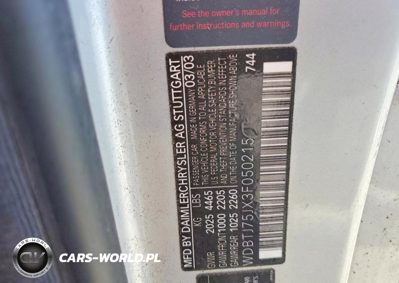 2003 Mercedes-Benz Clk 500 VIN:WDBTJ75JX3F050215 - 12