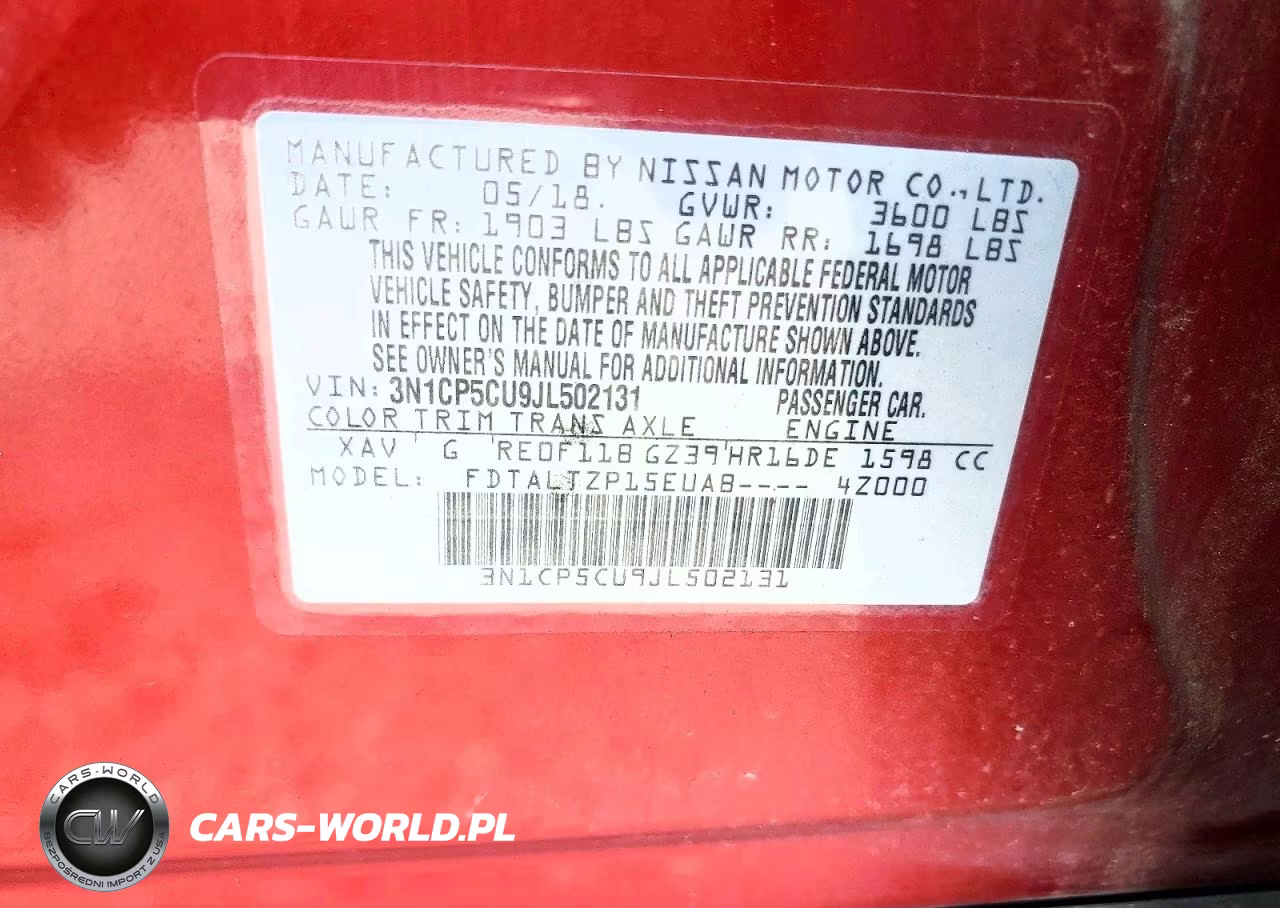 2018 Nissan Kicks Sr VIN:3N1CP5CU9JL502131 - 13