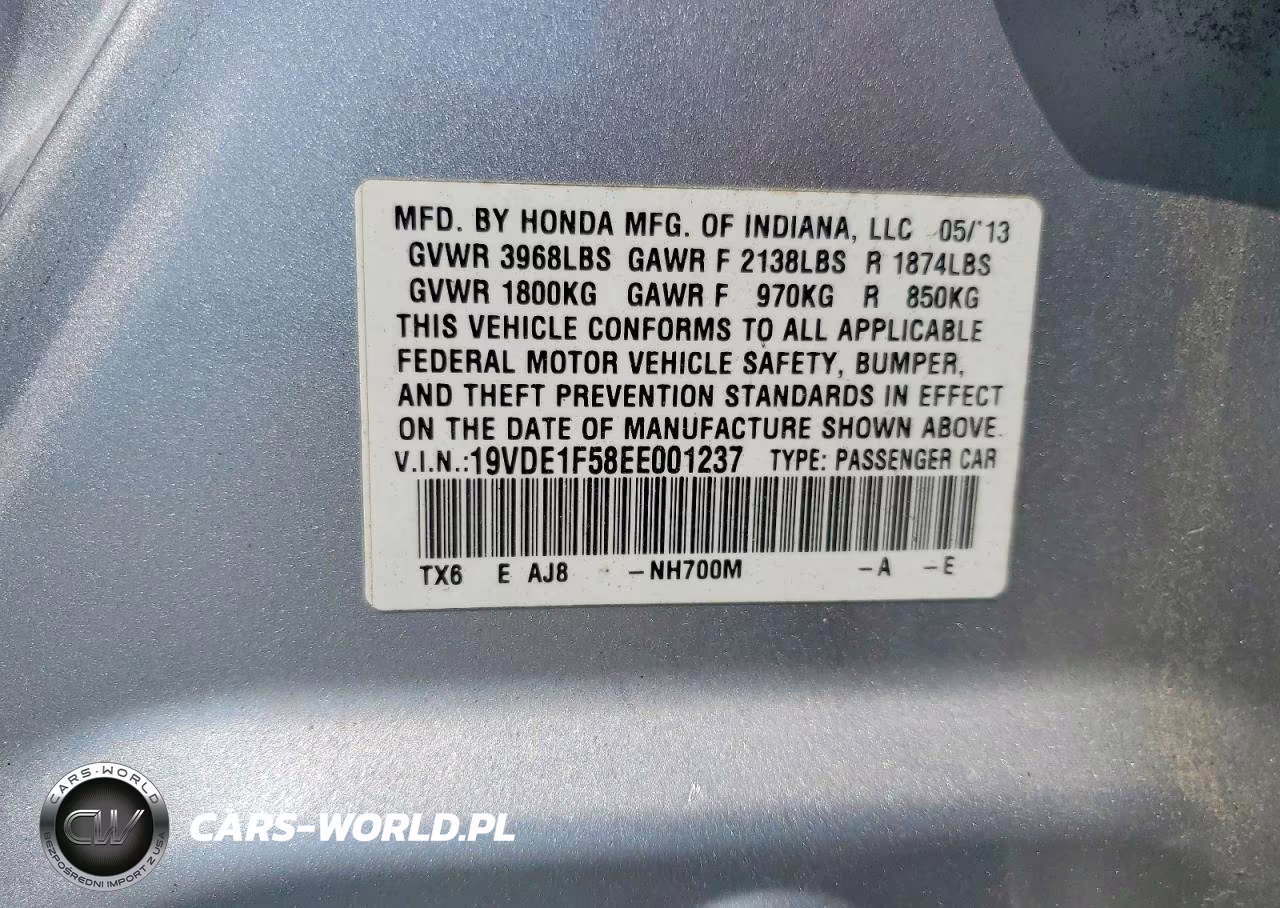 2014 Acura Ilx 20 Premium VIN:19VDE1F58EE001237 - 12