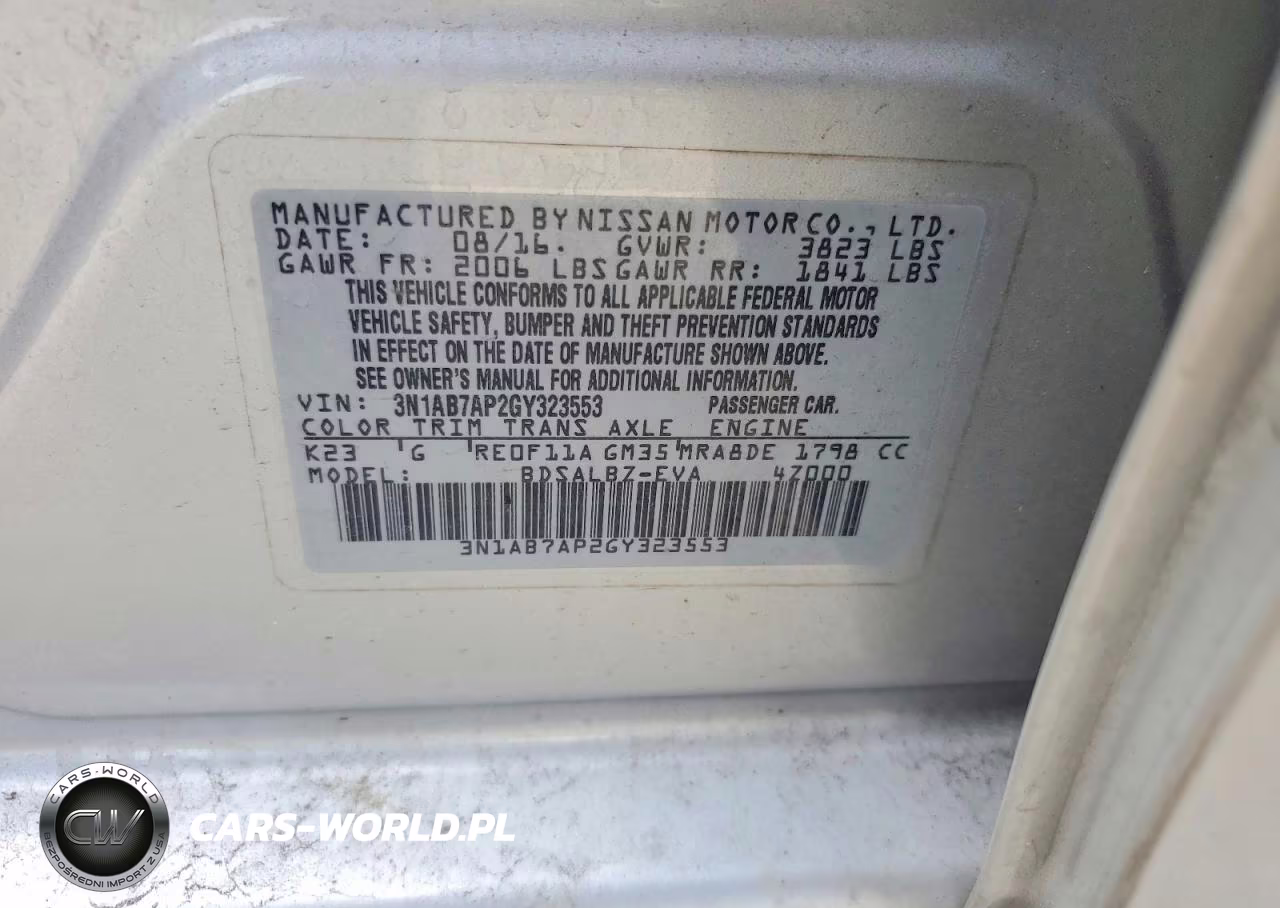 2016 Nissan Sentra S VIN:3N1AB7AP2GY323553 - 12