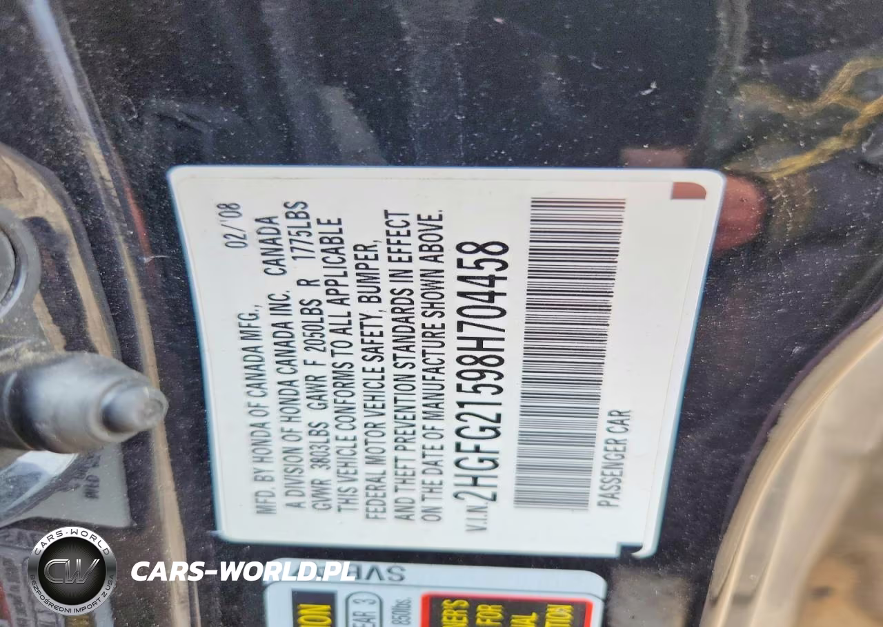 2008 Honda Civic Si VIN:2HGFG21598H704458 - 13