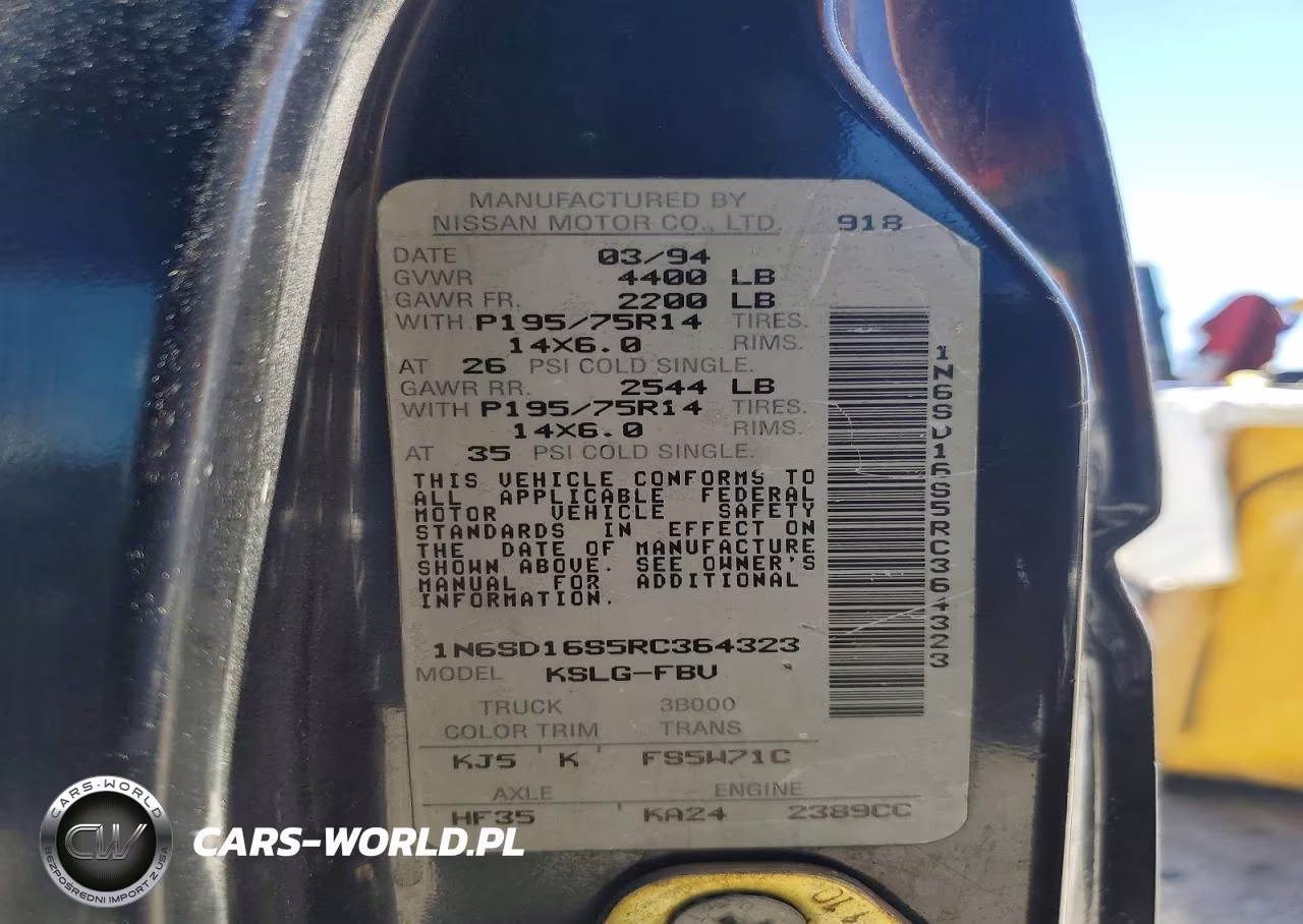 1994 Nissan Truck King Cab Xe VIN:1N6SD16S5RC364323 - 12