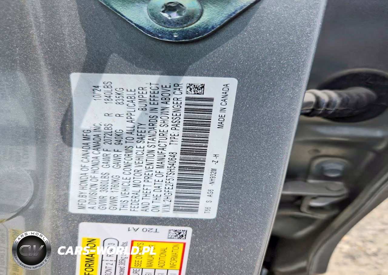 2025 Honda Civic Sport VIN:2HGFE2F57SH540648 - 12