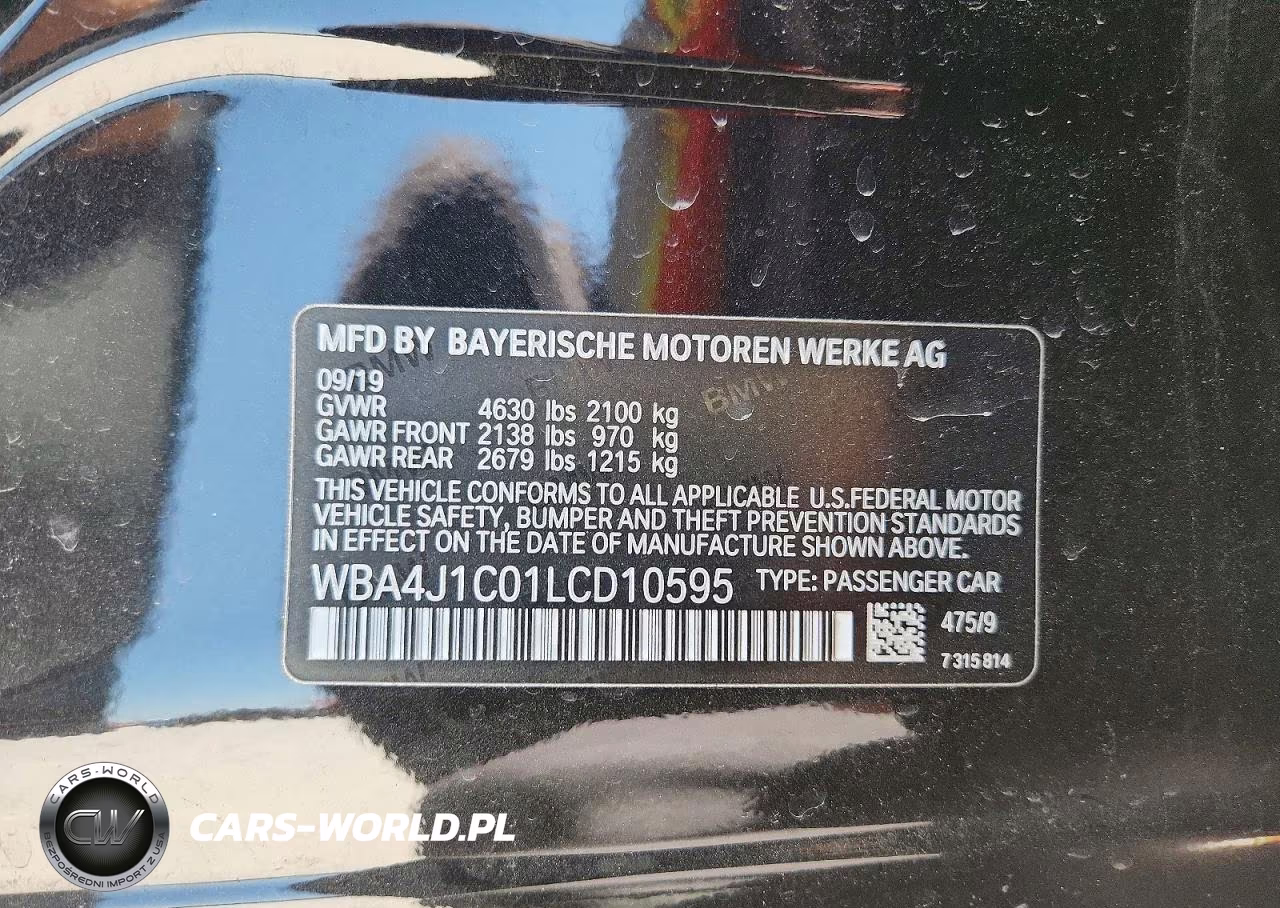 2020 BMW 430I Gran Coupe VIN:WBA4J1C01LCD10595 - 12