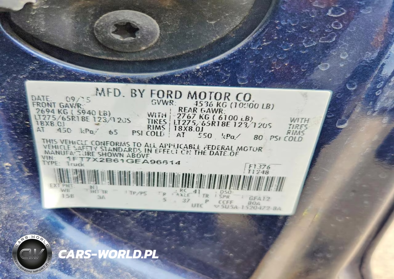 2016 Ford F250 Super Duty VIN:1FT7X2B61GEA96614 - 12