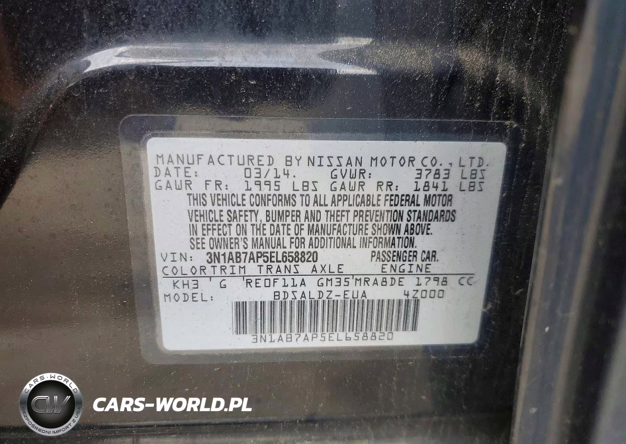 2014 Nissan Sentra Sv VIN:3N1AB7AP5EL658820 - 13