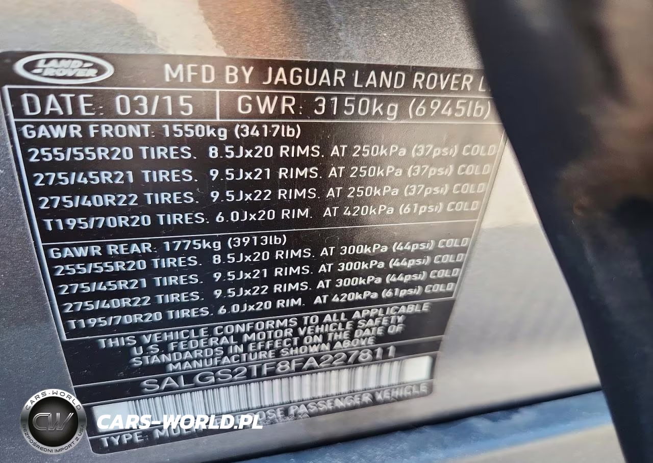 2015 Land Rover Range Rover Supercharged VIN:SALGS2TF8FA227811 - 12