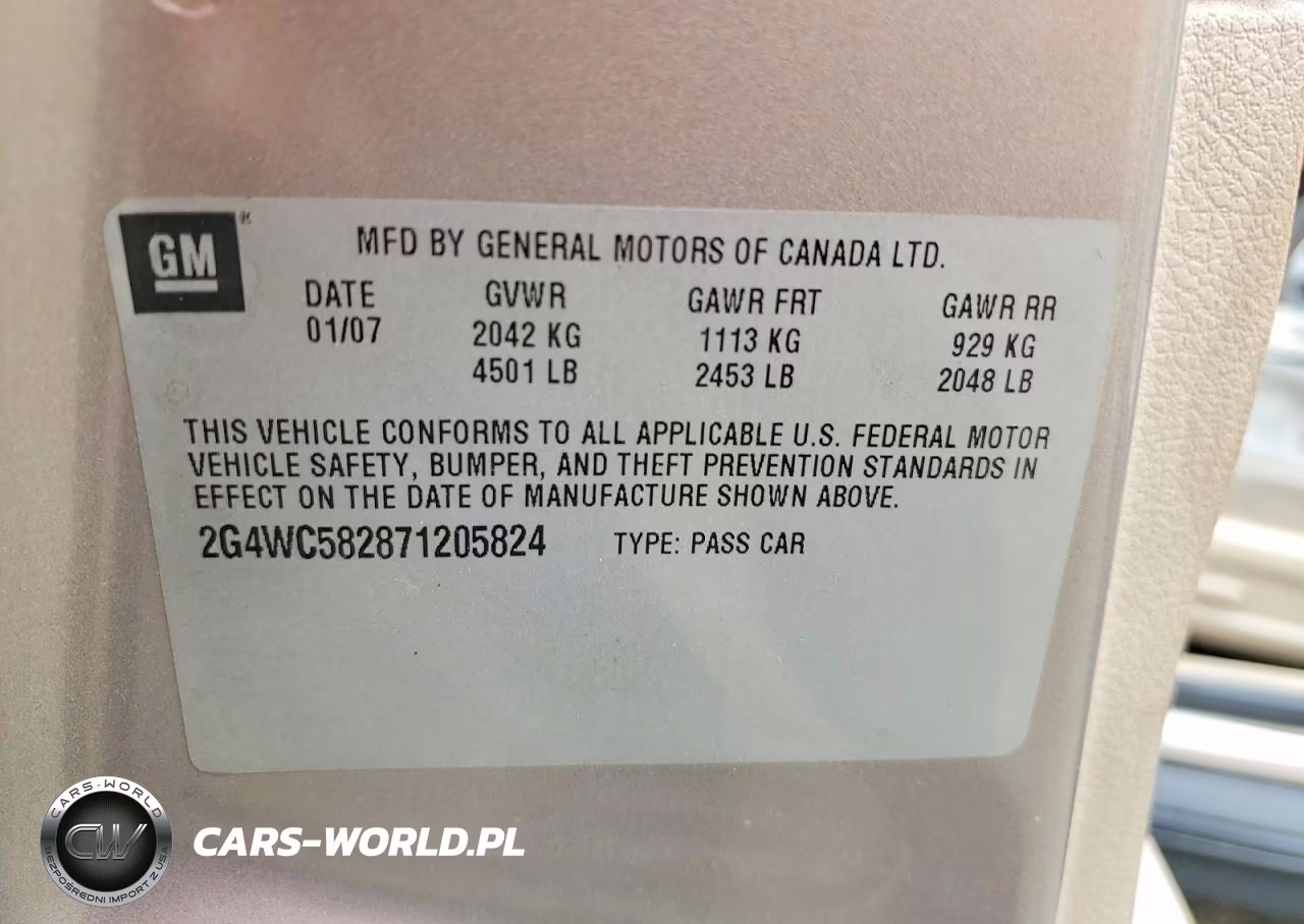 2007 Buick Lacrosse Cx VIN:2G4WC582871205824 - 12