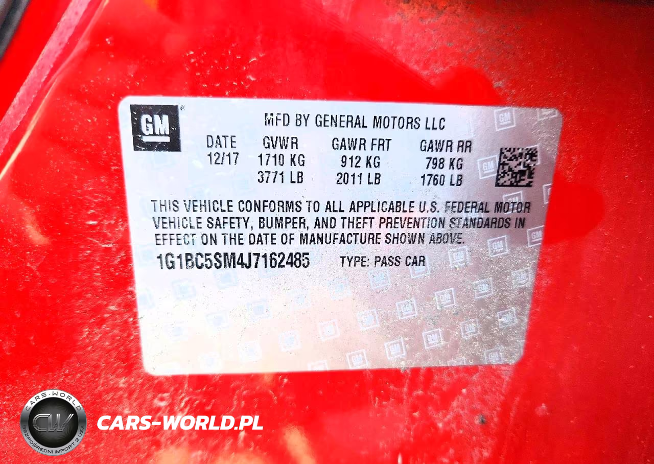 2018 Chevrolet Cruze Ls VIN:1G1BC5SM4J7162485 - 12