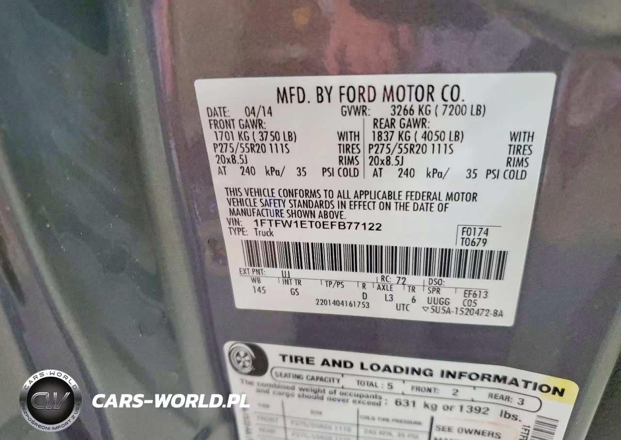 2014 Ford F150 Supercrew VIN:1FTFW1ET0EFB77122 - 12