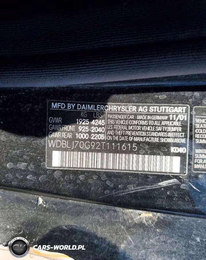 2002 Mercedes-Benz Clk 430 VIN:WDBLJ70G92T111615 - 12