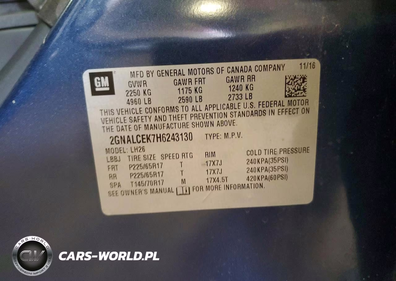 2017 Chevrolet Equinox Lt VIN:2GNALCEK7H6243130 - 12