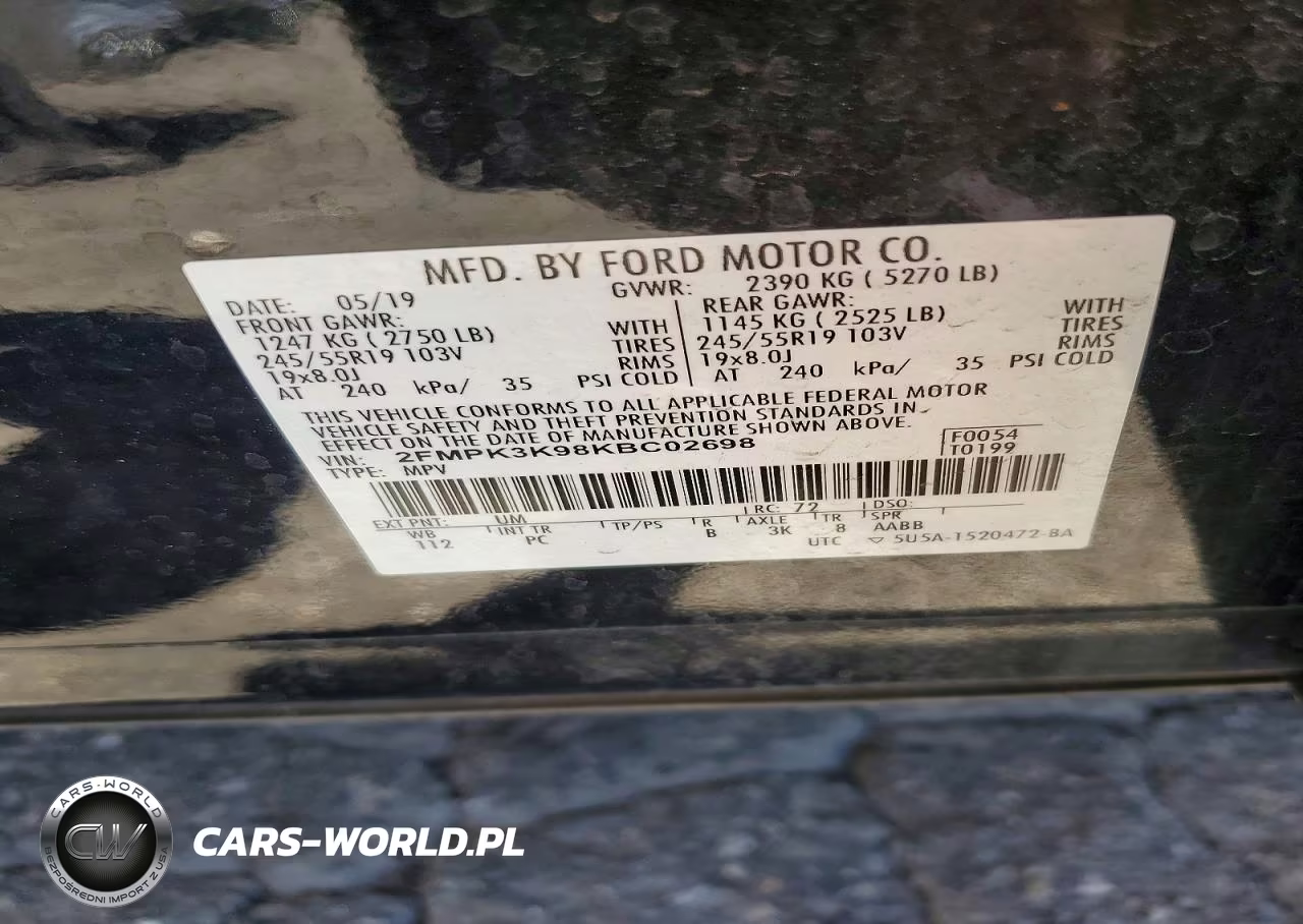 2019 Ford Edge Titanium VIN:2FMPK3K98KBC02698 - 13